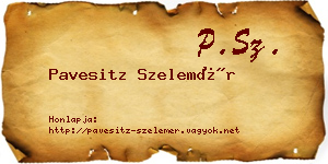Pavesitz Szelemér névjegykártya
